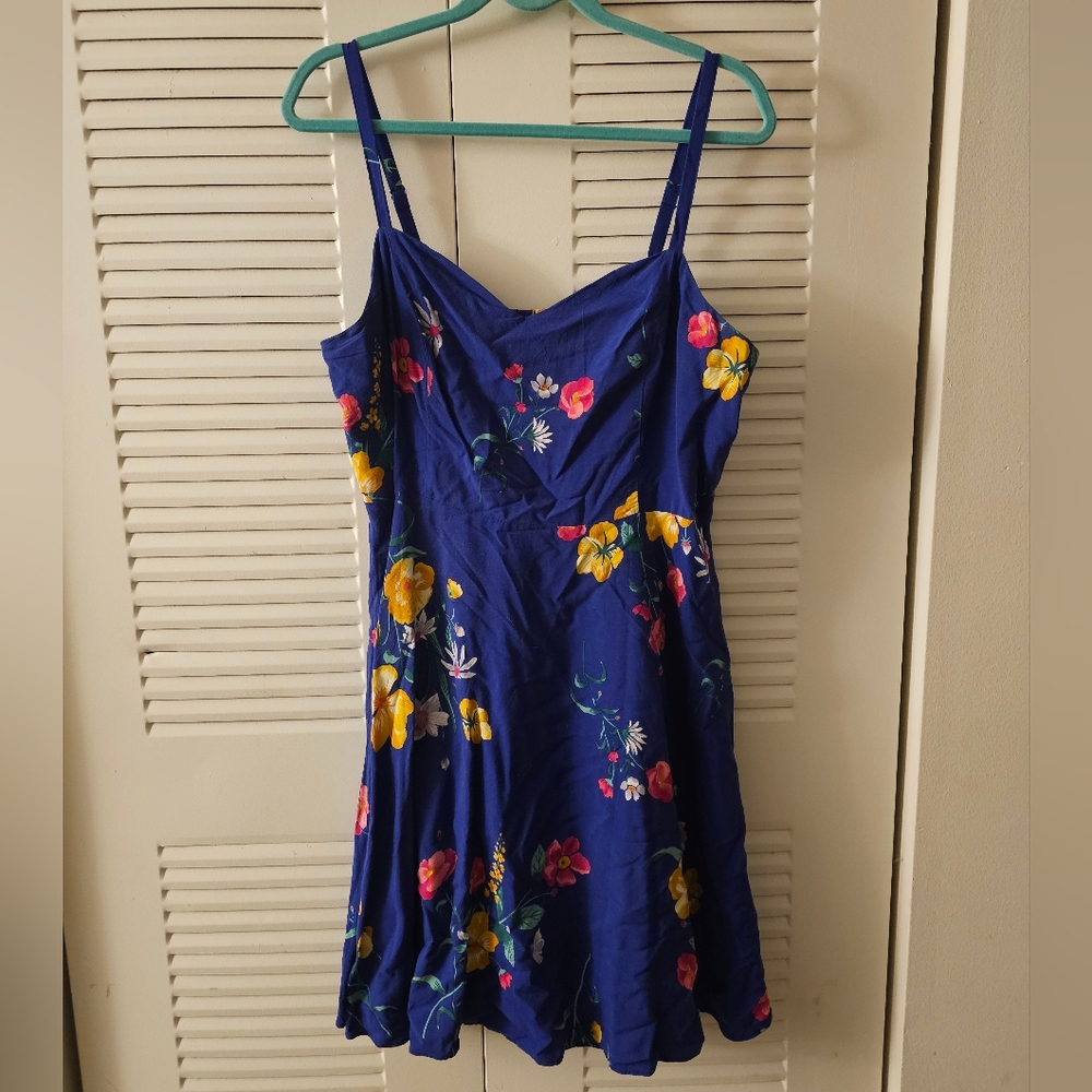Old Navy Blue Floral Cami Sundress - XL